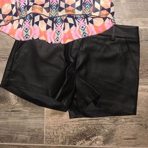 NWT Black leather shorts!
